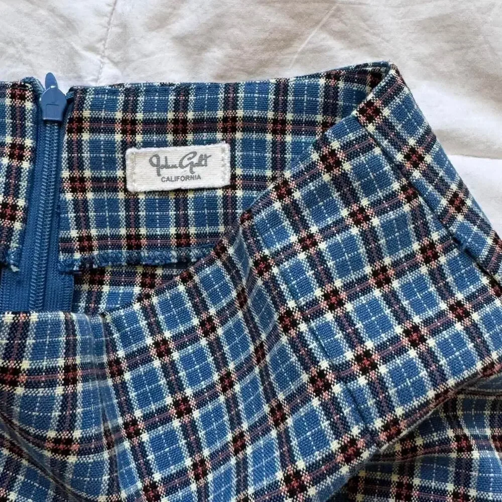 Brandy melville blue plaid cara  mini skirt‎ size XS academia preppy